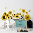 thumbnail image 3 of Wall Stickers Sunflower Wall Stickers with 3D Butterfly, Removable Wall Stickers Wall Decals Mural Decal Living Room DIY Art Decals (Yellow), 3 of 5