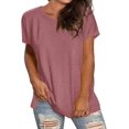 thumbnail image 2 of Womens T Shirts Short Sleeve Crewneck Loose Summer Spring Tops Short Sleeve Oversized T Shirts Fashion Basic Casual Tee Clothes 2025 Trendy, 2 of 4