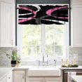 thumbnail image 4 of Black Valance Curtain Black Grey Abstract Geometric Modern Grid Pattern Minimalist Rod Pocket Valance Window Treatments Short Curtains for Kitchen Bathroom Farmhouse 54x18inch, 4 of 6