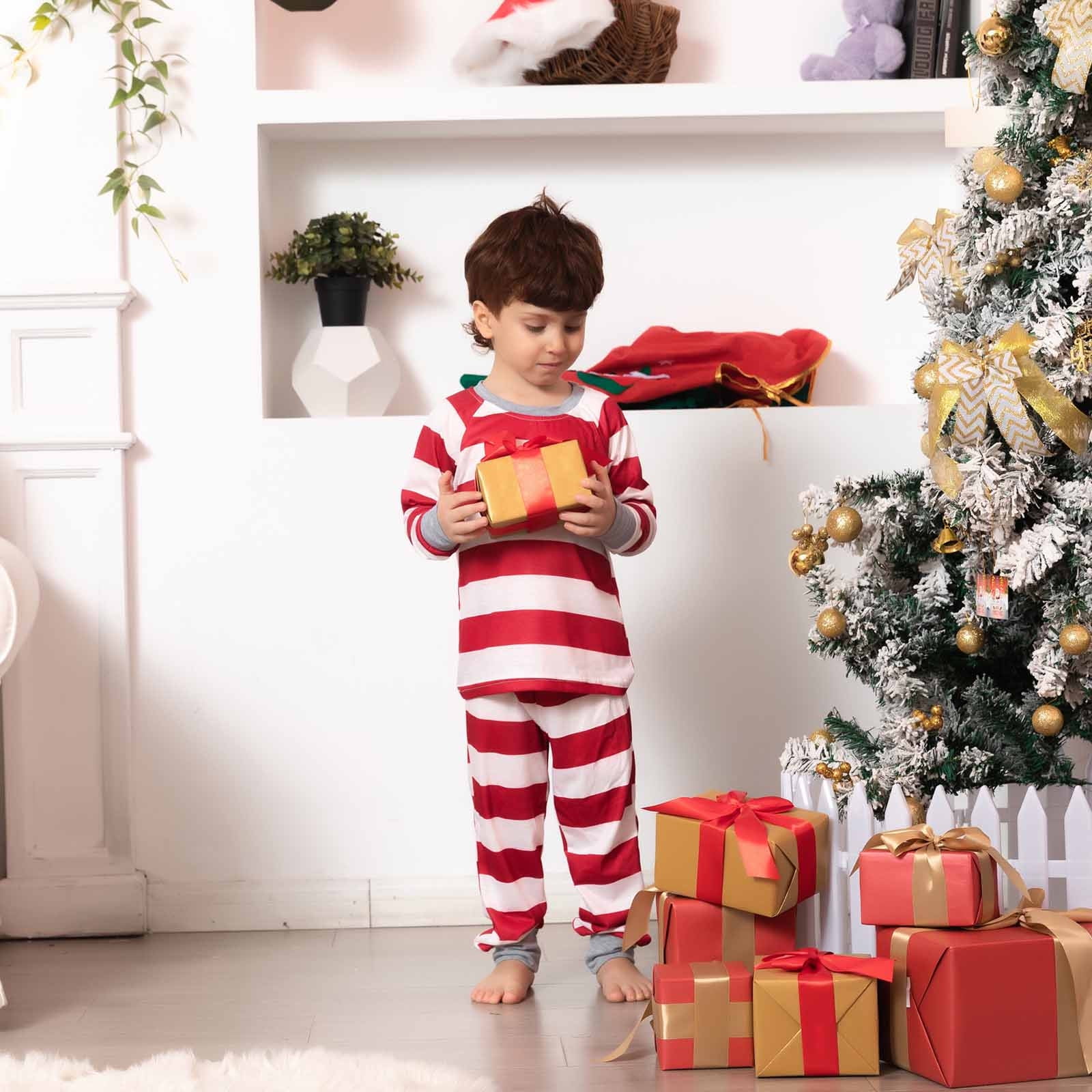 jovati Matching Christmas Outfits for Family Matching Family Sets Christmas Casual Printed Top With Bottom Outfits Home Wear