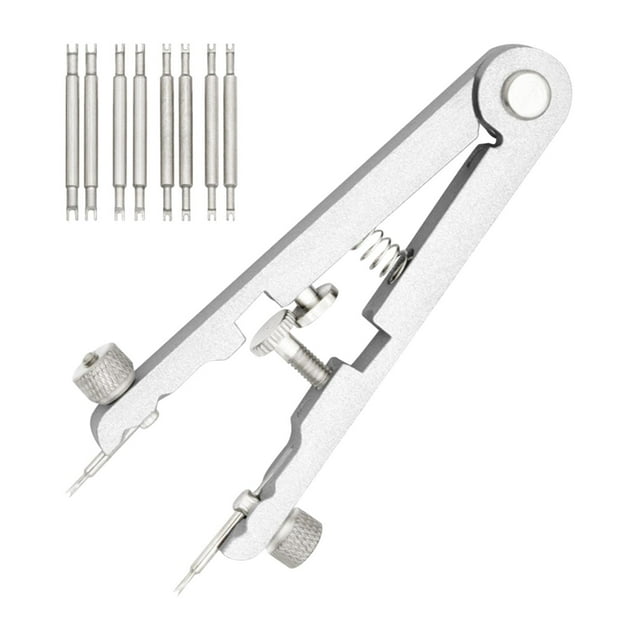 Alicates de barra de resorte para reloj, herramienta de pinza de barra de resorte, accesorios de reparación resistentes para muñeca, herramienta de , Plata