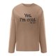 thumbnail image 4 of ICHUANYI Clearance Women Oversize Funny Text Letter Print Round-Neck Long Sleeve Loosen Single Sweatshirt Tops Pullover Blouse(Khaki, M) ICHUANYI WER2023081000550, 4 of 5