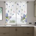 thumbnail image 4 of Purple Flowers Swag Valances for Windows 2 Pack Spring Vintage Country Purple Floral Colorful Butterfly Swag Kitchen Curtains 45 Inches Long Rod Pocket Short Window Treatment for Kitchen 36"x45", 4 of 9