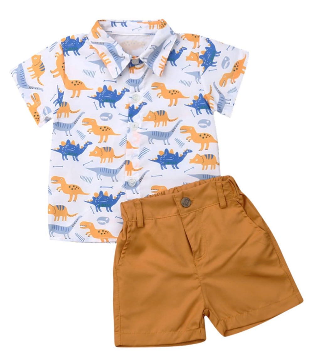 Styles I Love Little Boys Dinosaurs Printed Button-Down Shirt and ...
