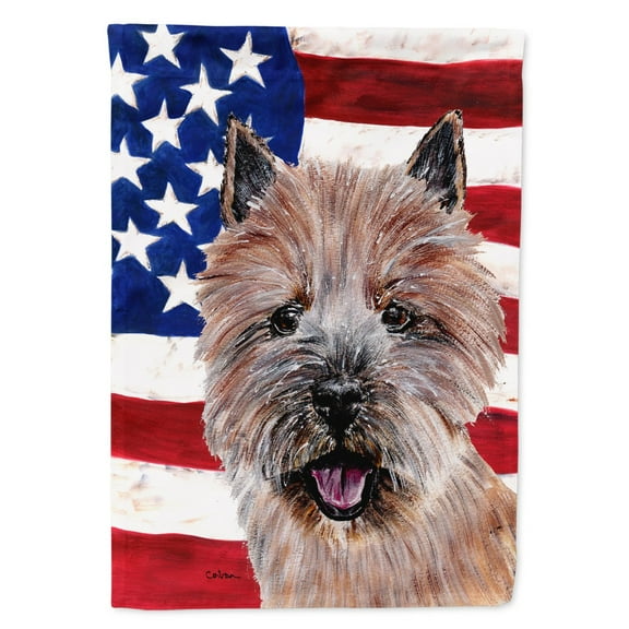 Carolines Treasures SC9638GF Norwich Terrier with American Flag USA Flag Garden Size  Small multicolor
