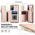 thumbnail image 4 of Crossbody Wallet Case for Samsung Galaxy S20 FE, RFID Blocking Leather Purse Case with Card Holder, Double Flip-top Designing,Protective Flip Cover with Zipper Wrist Strap & Lanyard,Rosegold, 4 of 8