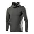 thumbnail image 1 of Men's Winter Shirts, Men's Winter Solid Color Medium High Neck Bottom Layer Long Sleeved Round Neck Top, 1 of 4
