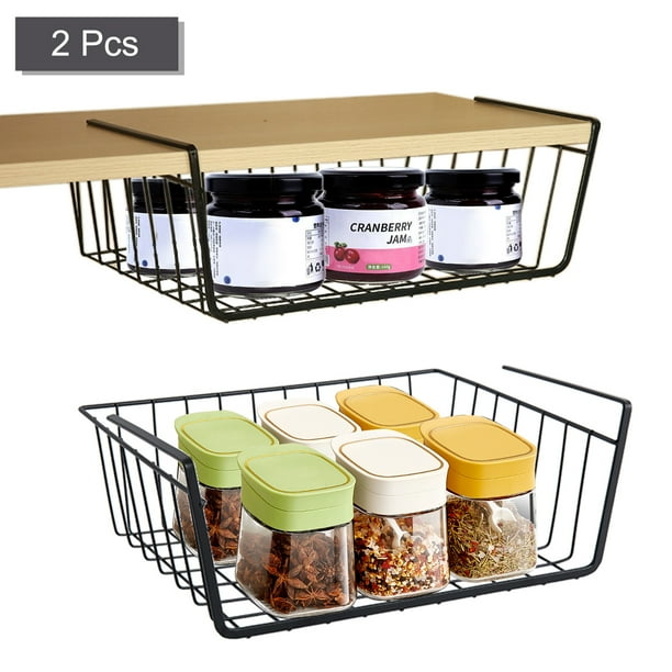 PinkSheep 2 Pack Under Shelf Basket, Storage Hanging Baskets