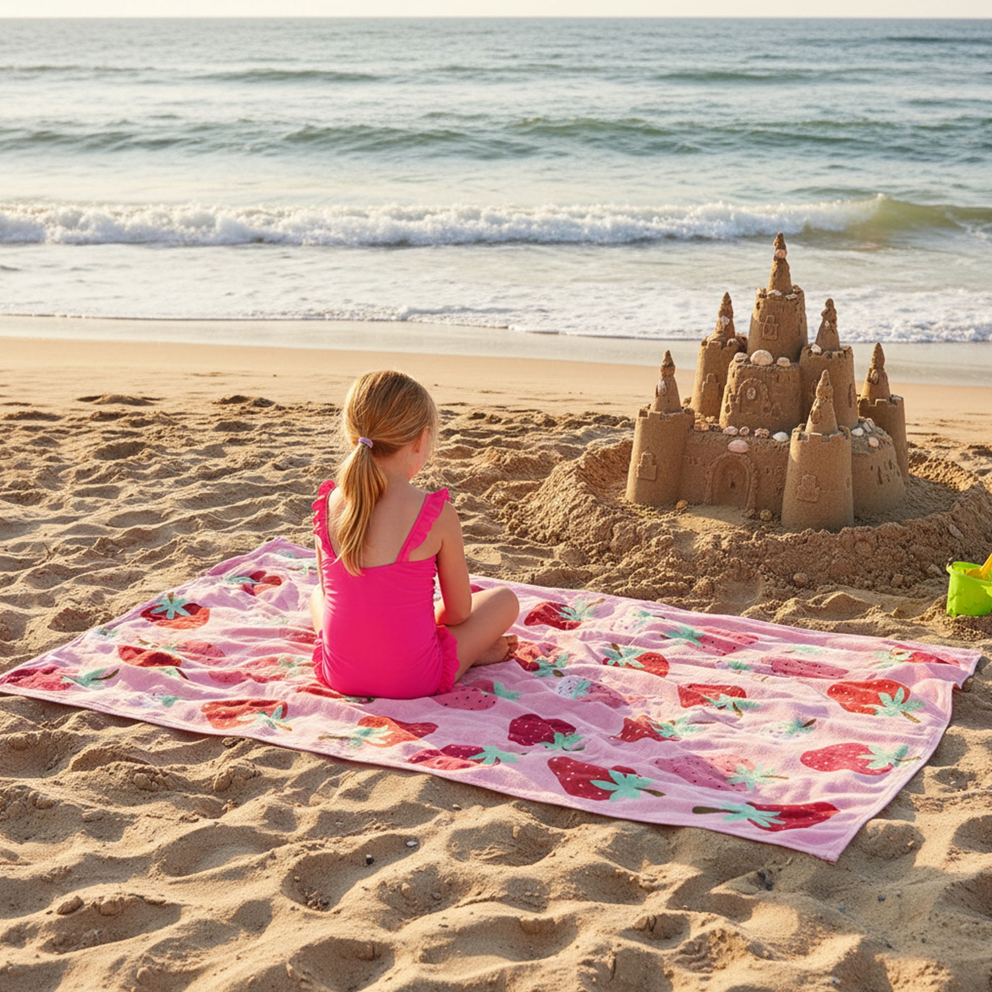 Wildkin Kids 100% Cotton Beach Towel for Boys and Girls (Strawberry Patch)