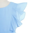 thumbnail image 5 of IBTOM CASTLE Flower Girl Flowy Ruffle Chiffon Trim A-Line Dress for Kid Wedding Junior Bridesmaid Communion Party Pageant Maxi Belted Gown 11-12 Years Light Blue, 5 of 8
