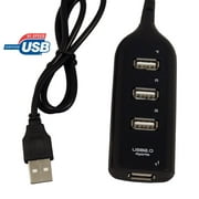 4 port USB hubs high speed 4 Ports USB 2.0 Super Speed Hub for PC computer laptop(Black)