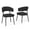 Black, variant on Hawsaiy Dining Chairs Set of 2, Mid Century Modern Boucle Upholstered Dining Chairs with Curved Backrest, Kitchen Dining Room Chairs with Black Metal Legs, White