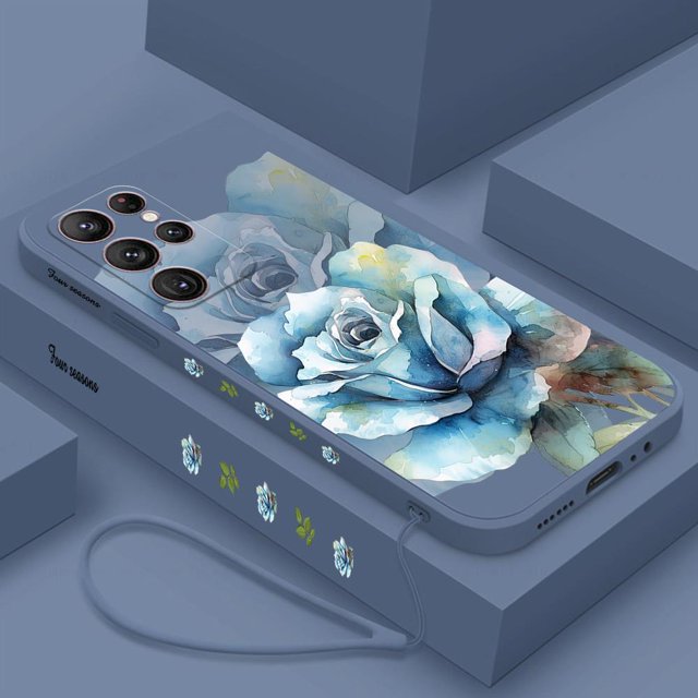 Funda de silicona con flores para Samsung Galaxy S23, S22, S21, S20 Ultra Plus, S21 FE, S20 FE, Note 20 Ultra, S23Ultra 5G