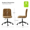 thumbnail image 7 of Armless Office Chair Adjustable Upholstered Velvet Tufted Swivel Computer Chair Metal Legs Vanity Chair Bedroom Brown, 7 of 7