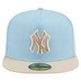 thumbnail image 2 of Men's New Era Light Blue/Cream New York Yankees Two-Tone Color Pack A-Frame 59FIFTY Fitted Hat, 2 of 5