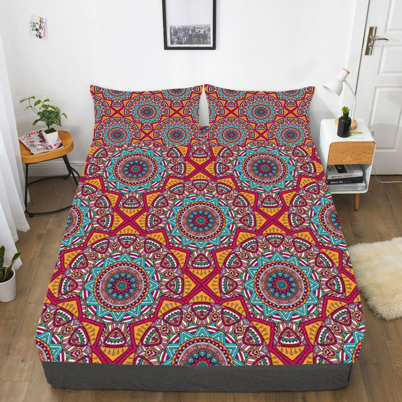 Vintage Bedding Sheets Highend 3D Bohemia Style Printed Bedding Suit Newly Fashion ,Twin (39"x75