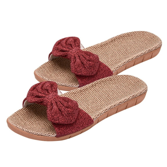 COSMOBETTY Slippers for Women Indoor Dark Red 1 Pair Anti-slip Breathable Comfortable EVA PVC for Home Dorm