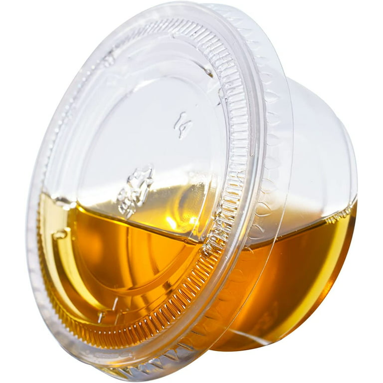 FICUCUSO 100 Sets - 1 oz Jello Shot Cups Condiment Containers Disposable  Souffle Cups 1oz-100sets with lids