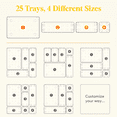thumbnail image 3 of Norcho 25 PCS Clear Plastic Drawer Organizer Set, Desk Dividers Trays, Storage Bins for Makeup Jewelry Gadgets, Bedroom Bathroom Office, 3 of 6