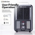thumbnail image 2 of Comfort Zone Milkhouse Style Utility Space Heater with Thermostat, Black, 2 of 9