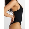 thumbnail image 4 of No Boundaries Solid Black One Piece Swimsuit, Women's XXS-XXL, 4 of 5