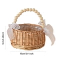 thumbnail image 4 of Easter Large Multipurpose Wicker Basket With Handle, 3.54"X5.91" Wicker Picnic Basket With Liner, Empty Gift Basket, Oval Willow Woven Basket For Fruit, Wine, Gathering, Wedding, Picnic, 4 of 5