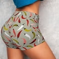 thumbnail image 4 of Logiee Colorful Chili Print Women's Biker Shorts,Workout Gym Shorts,Scrunch Shorts,Tummy Control Hidden Scrunch Running Yoga Shorts-Medium, 4 of 8