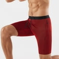 thumbnail image 4 of ZCFZJW Men's Stripe Performance Compression Workout Shorts Tight Gym Athletic Shorts with Zipper Pockets Lightweight Quick Dry Beach Board Shorts Red XL, 4 of 8
