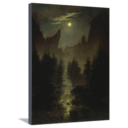 Uttewalder Grund, C. 1825 Night Time Nature Landscape Painting Stretched Canvas Print Wall Art By Caspar David (Best Landscape Paintings Of All Time)