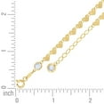 thumbnail image 2 of 10K Yellow Gold CZ Women's Cable & Heart Charm Link Anklet 9" + 1" Extension, 2 of 2