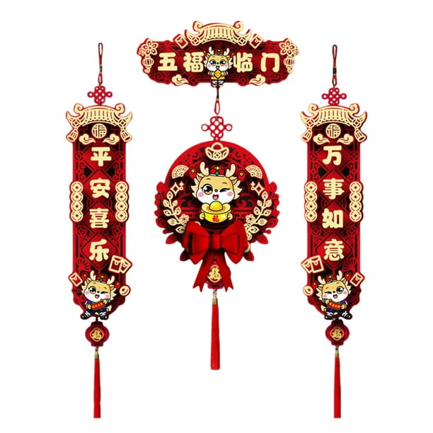 Coplas del Festival de Primavera/Coplas de año Nuevo/Papel rojo/Pegatinas Fu chinas/Coplas chinas del año Nuevo Lunar para año Nuevo