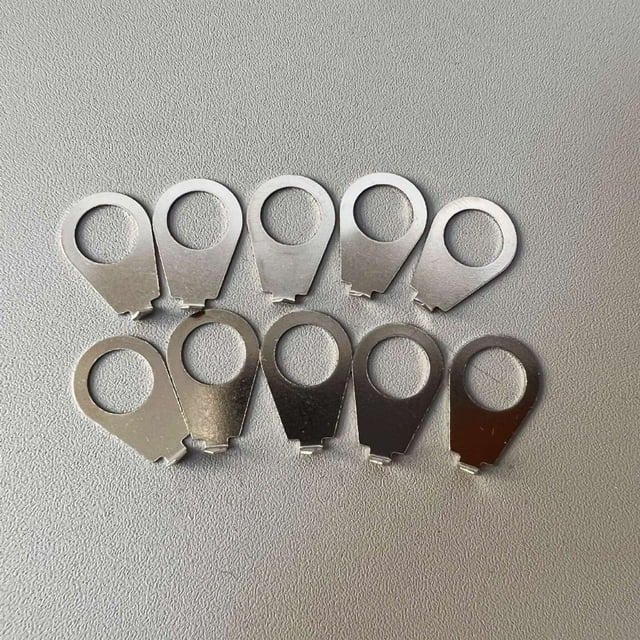 Luckyn 10 Pcs Guitar Knobs Pointer Plate Indicator Washers for Gibson LP Electric Guitar, Guitar Knobs Pointer Plates Silver
