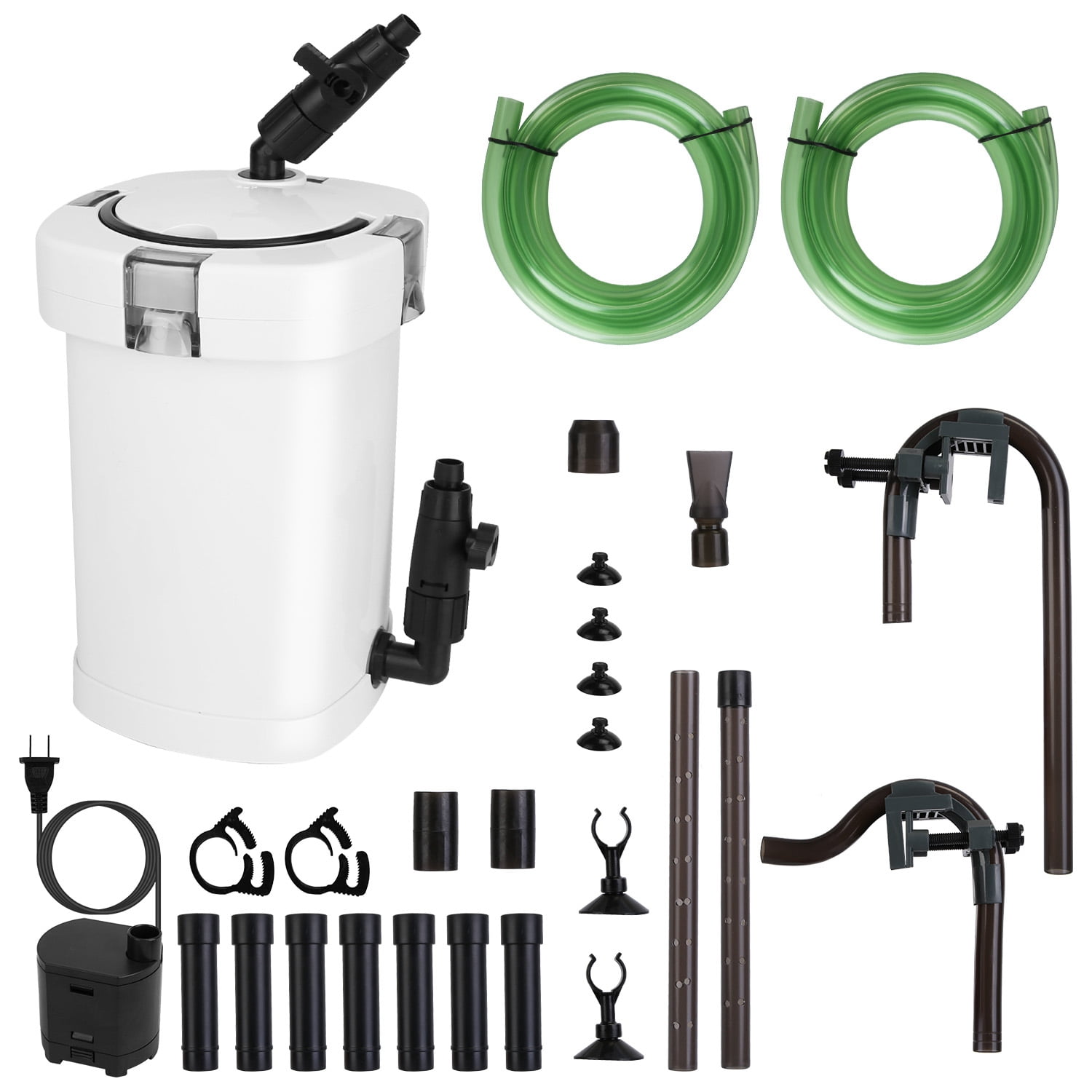 Quite External Filter System for Aquarium TeqHome 3-Stage External Canister Filter for Aquarium Fish Tank Water Circulation with 600L/H Flow Rate 35.4in Max Height 6W