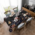 thumbnail image 4 of Black Spring Floral Rectangle Tablecloth, Elegant Flowers Farmhouse Botanical Waterproof & StainResistant Tablecloth, Washable Oil-proof Table Cover for Dining/Party/Wedding/Camping/Buffet 60x84 In, 4 of 9