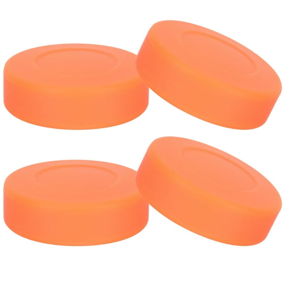 HINTRMENT 4Pcs Orange Ice Hockey Pucks for Roller Skating Training and Competition Use 2.75x2.75x0.79in