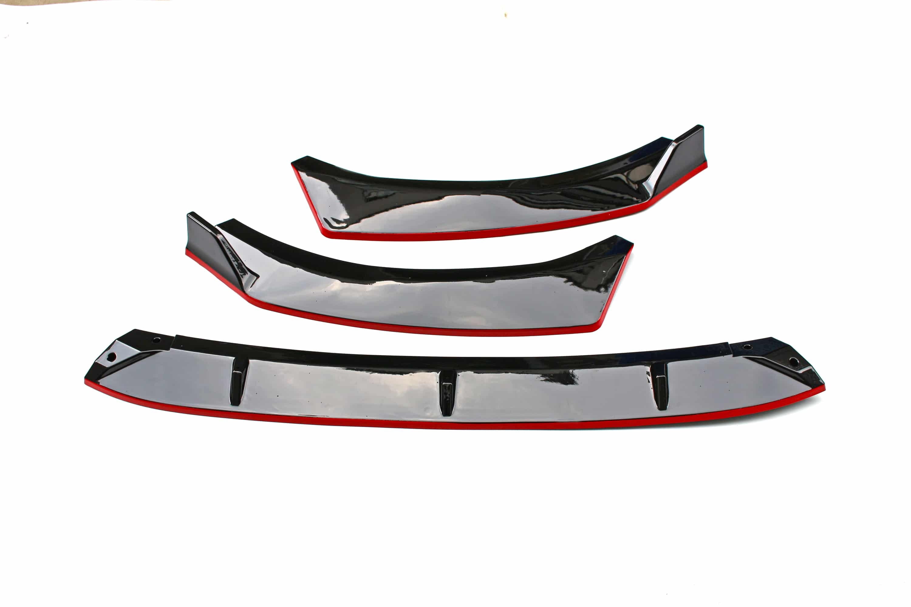 3PCS Set Front Bumper Lip For KIA K5 GT, GT-Line, EX, LX 2020-2024 All Models, Bumper Front Spoiler Air Dam Chin Front Splitter Lip Lower Protector, Gloss Black with Red Trim