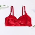thumbnail image 2 of FINALGANG Women's Solid Color Sports Bikini Top Spaghetti Strap Push Up V Neck Stretchy Bathing Suit Top For Beach Swimming Wear Fashionable Swimwear, 2 of 4