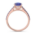 thumbnail image 3 of Diamond-Capitals 2.30 Carat Shiny Pear Cut Blue Sapphire Gemstone Anniversary Ring for Ladies Solid 18K Rose Gold Size 7, 3 of 8