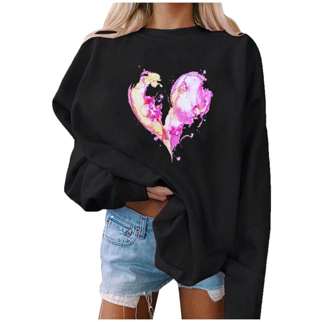 Gibobby Sudadera oversize mujer Sudaderas Camisa de Cuello Redondo Sólido de Manga Larga para Mujer atlético(Negro,CH)