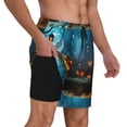 thumbnail image 2 of Balery Spooky Halloween Bañador para hombre, shorts de playa de secado rápido con entrepierna y forro de compresión-Medium, 2 of 6