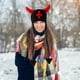 thumbnail image 3 of 1pc Práctico Invierno Halloween Estilo Sombrero Diablo Cuernos Gorra Broma Orejeras Gorra, 3 of 5
