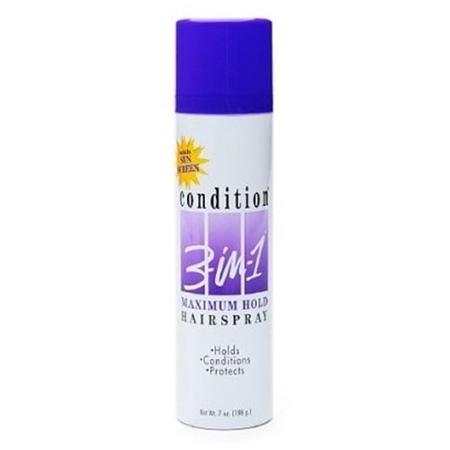 Condition 3 In 1 Maximum Hold Hairspray With Sun Screen,7 Oz
