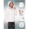thumbnail image 4 of Wantdo Women's Puffer Jacket Recycled Padded Winter Jacket Puffy Coat with Removable Hood White XL, 4 of 10