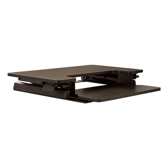 OSP Home Furnishings Black Desk Riser with 10-Position Height Adjustment, Spring-Assist Lift, and Dual Handles