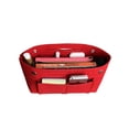 thumbnail image 3 of LAVA Portable Purse Organizer Insert for Handbags Felt Tote Bag Organizer Insert with Handle Makeup Cosmetic Storage Pouch Red, 3 of 10