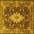 thumbnail image 1 of Ahgly Company Machine Washable Indoor Square Persian Yellow Traditional Area Rugs, 7' Square, 1 of 4