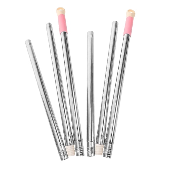 FRCOLOR 2 Sets Mop Replacement Handle with Stainless Steel and Plastic for Home Use Silver Color 3 Sections