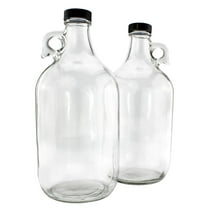 True Fabrications 1/2 Gallon Clear Glass Beer Growler - Reusable - With Poly ...
