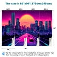 thumbnail image 3 of Peel and Stick Wallpaper Canvas Punk Cityscape Neon Street Game Scene Japanese Anime Sunset Modern Art Wall Mural Decor Self Adhesive and Removable 69in x 98in, 3 of 6