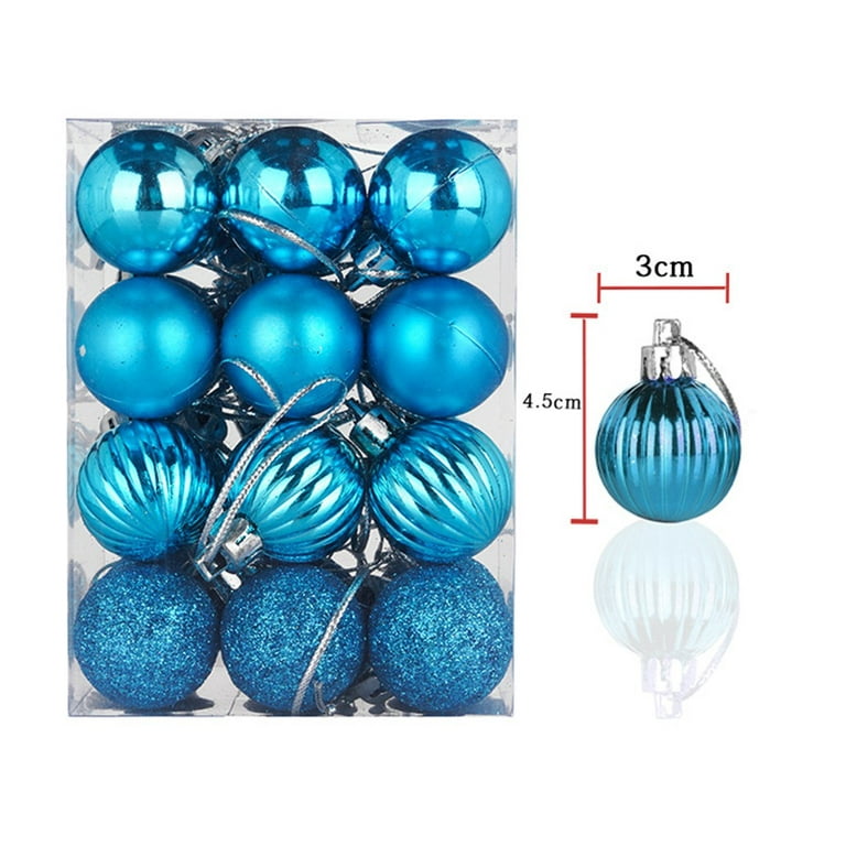 24PCS Christmas Tree Ornaments, Christmas Ball Set Glitter Shatterproof  Baubles Snowflakes 4 Style for Xmas Tree Wreath Christmas Party Wedding 
